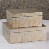 Champagne Silver Leaf Box