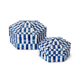 Blue and White Tent Hexagonal Covered Box
