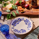 Casa Nuno Blue and White Dinner Plate Scroll Design