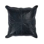 Black leather pillow on a white background