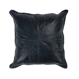 Black leather pillow on a white background