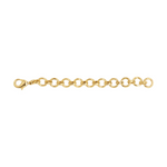 Gold chain bracelet on a white background