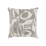 Decorative pillow with abstract geometric pattern on a white background
