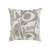 Decorative pillow with abstract geometric pattern on a white background