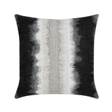Decorative pillow with gradient black to white pattern on a white background