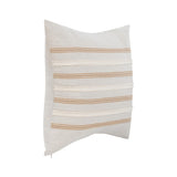 Decorative pillow with horizontal stripes on a white background