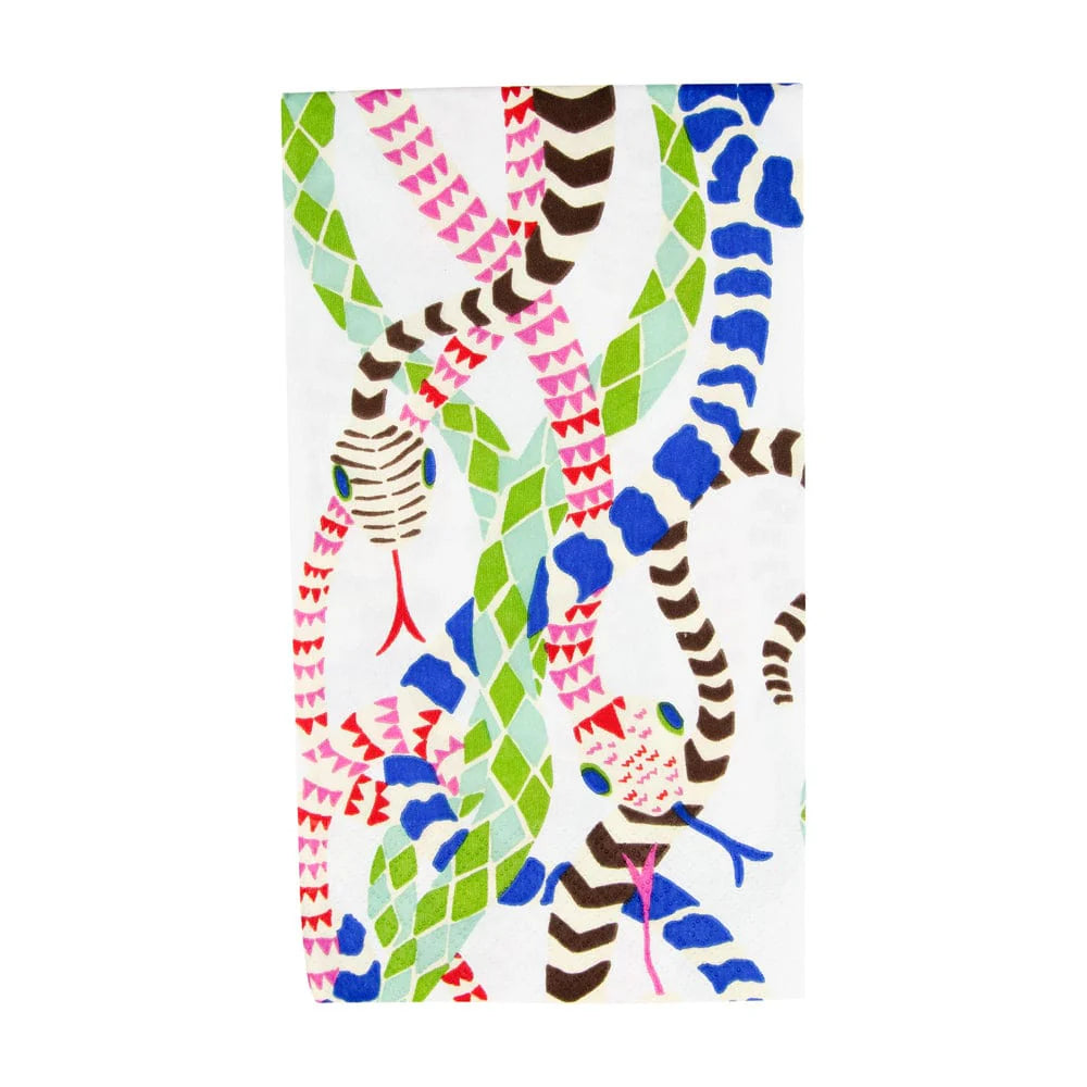 Colorful towel with zebra pattern on a white background