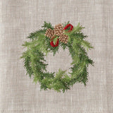 Juniper Wreath Linen Towel Christmas