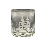 3 Trees Etched Knob Rocks Glass