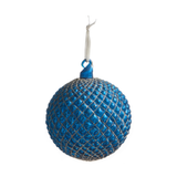 6" Cobalt Blue Quilted Ball Ornament