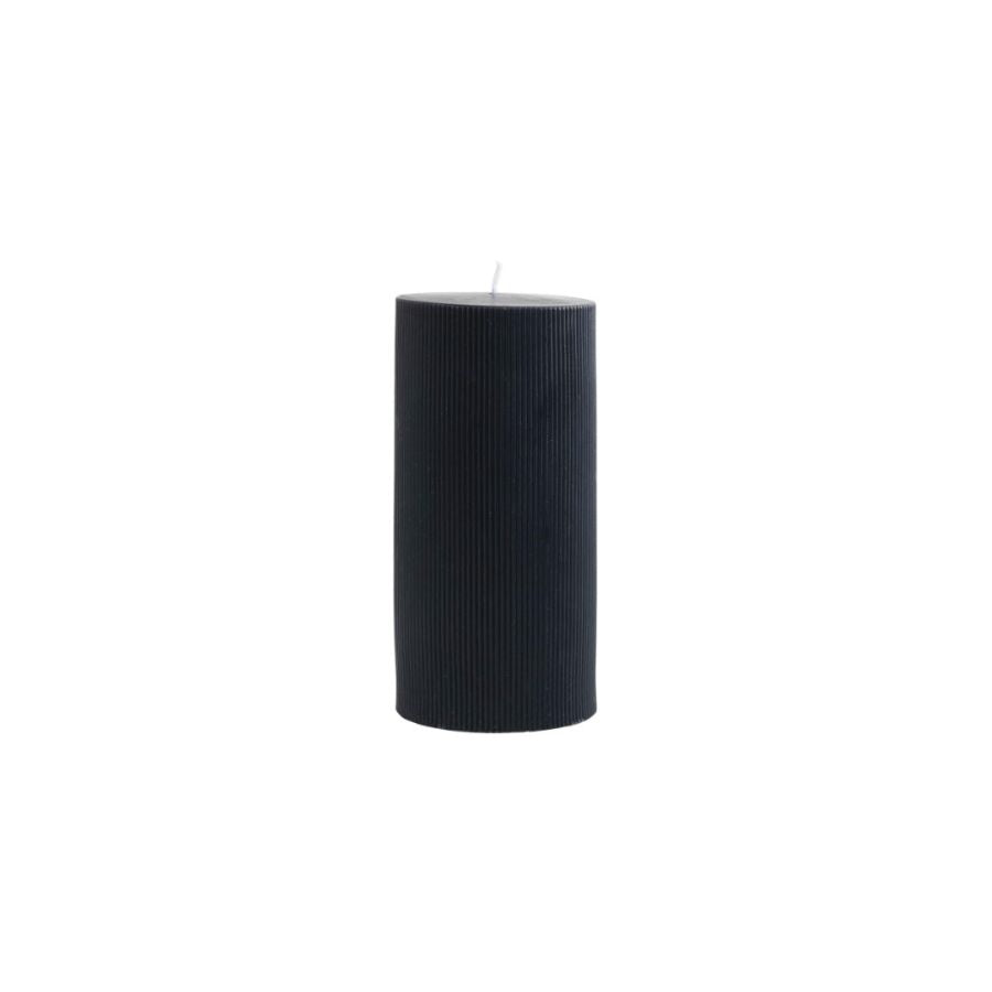 Black Pleated Candle Unscented