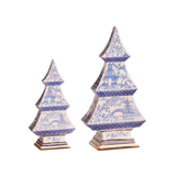 Blue Chinoiserie Trees S/2