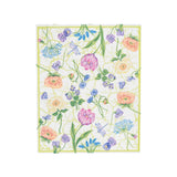Floral patterned paper with colorful flowers on a white background