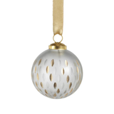 Frosted & Etched in Gold Glass Ornament