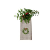 Juniper Wreath Linen Towel Christmas