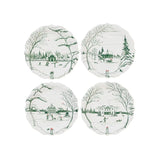 Juliska Country Estate Winter Frolic Party Plate Set of 4 Evergreen