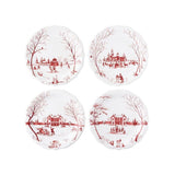 Juliska Country Estate Winter Frolic Party Plate Set of 4 Ruby