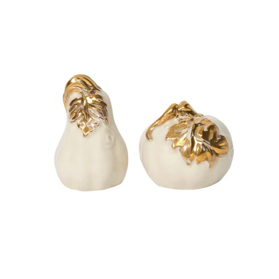 Pair of earrings with gold accents on a white background
