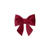 Lady Dog Bow Burgundy Velvet