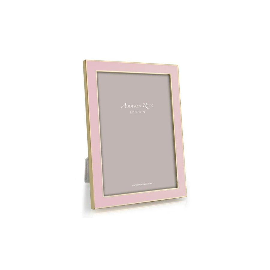 Pale Pink Enamel & Gold Frame