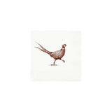 Pheasant Strut White Beverage Napkins