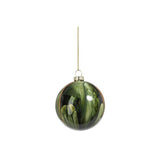 Shiny Green Water Color Glass Ornament