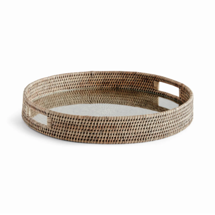 Burma Rattan Round Serving Tray