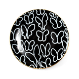 Butterflies Dinner Plate with Hand-Painted Gold Rim