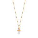 Lily Drop Lily Charm Necklace - Quartz