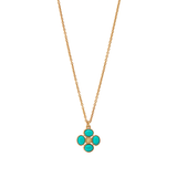 Berry Clover Double Sided Charm Necklace- Turquoise