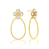 Berry Clover Teardrop Earrings- MOP