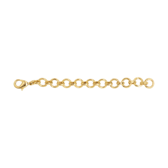 Gold chain bracelet on a white background