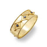 Victoria Hinged Bangle Gold/Blue Labradorite