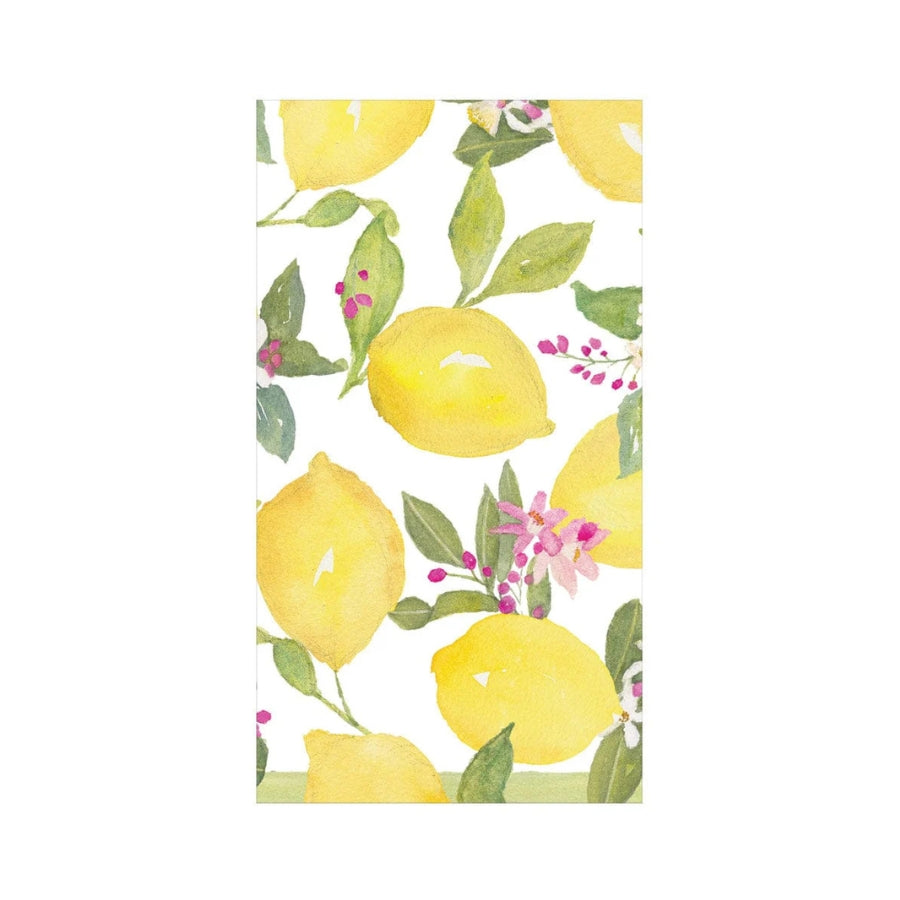 Notebook with lemon and floral design on a white background