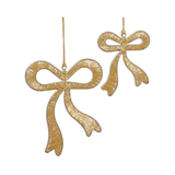 Gold Beaded Bow Hanging Ornament
