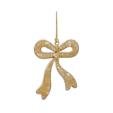 Gold Beaded Bow Hanging Ornament