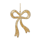Gold Beaded Bow Hanging Ornament