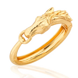 Equestrian Horsehead Hinged Bangle-Gold