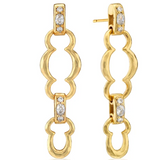 Maharani Grande Double Drop Earrnings-Clear Cubic Zirconia