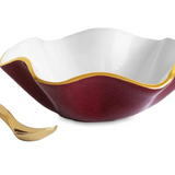 Encanto Carola Small Round Bowl w/spoon (Bordeaux and White)
