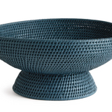 Burma Rattan Offering Bowl - Blue