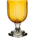 Glass Hurricane, Amber Top Clear Base