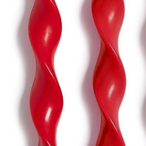 Twist and Glow Red/Dark Red Ribbon Taper Candles