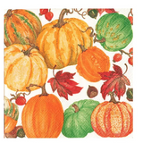 Pumpkin Field White Cocktail Napkins