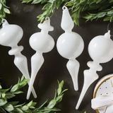 Finial Glass Ornaments-White