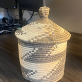 African Woven Pot with Lid