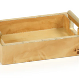 Leiden Burl Wood Napkin Tray with Gold Handles