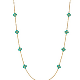Berry Clover Double Sided Necklace-Turquoise
