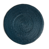 Burma Rattan Round Placemat - Blue