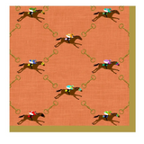 And They're Off Linen Cocktail Napkin